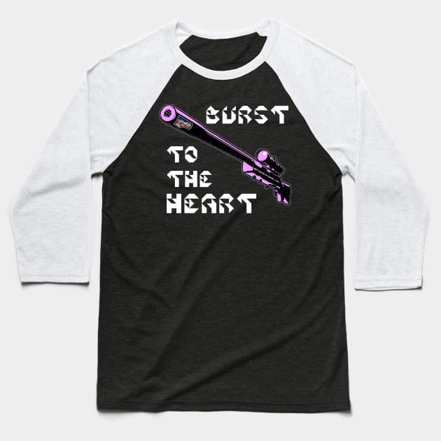 Burst To The Heart, v. Code Pink Wht Text Baseball T-Shirt by punchado